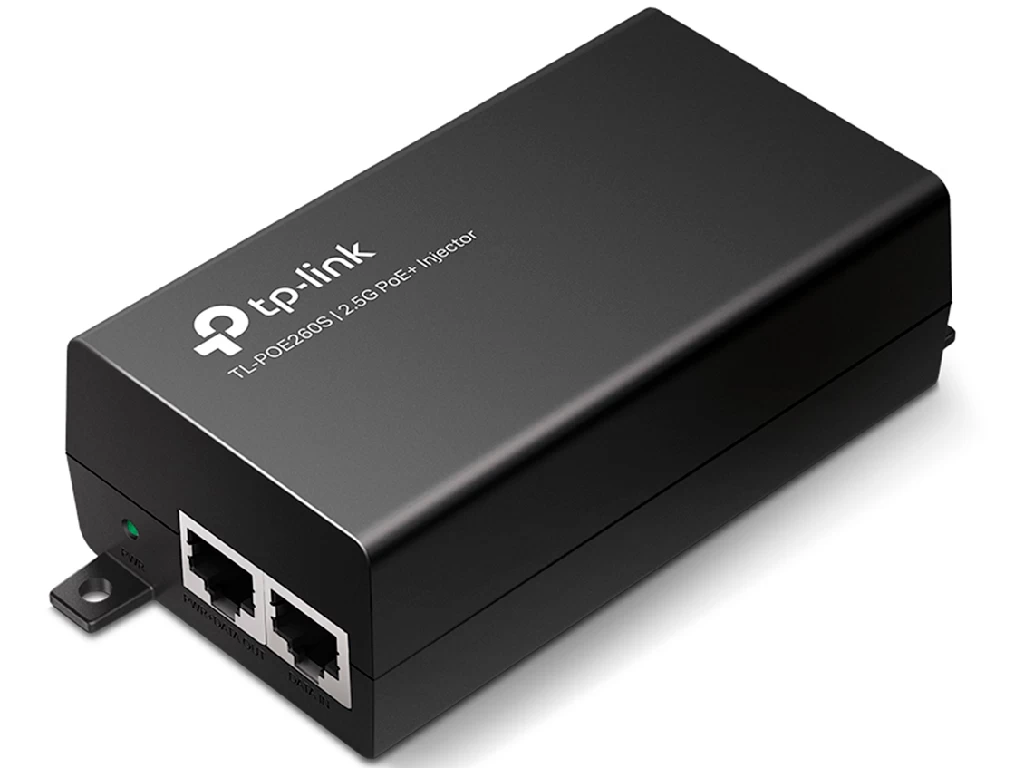 Инжектор PoE+ GbE 2,5 Tp-Link POE260S <1 порт 10/100/1000 Мбит/с/2,5 Гбит/с (разъём RJ45), 1 порт 10/100/1000 Мбит/с/2,5 Гбит/с PoE IEEE 802.3af/at 30