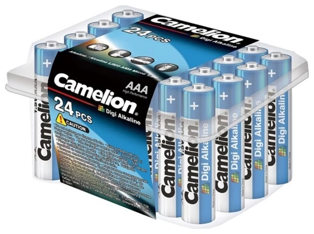 Батарейка, CAMELION, LR03-PB24DG, Digi Alkaline, AAA, 1.5V, 1200 mAh, 24 шт. в пластиковом кейсе