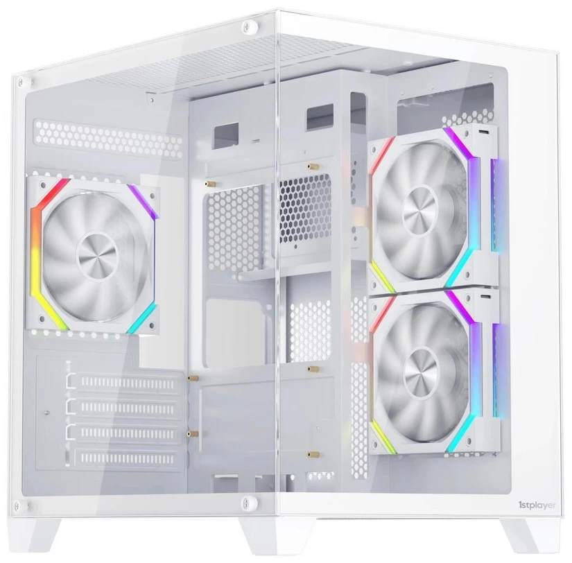 Корпус 1STPLAYER, BV5-WH, BV5-WH-2FH7R-W-1FH7-W, M-ATX / ITX, 1*3.5"/2*2.5", Вентилятор 3*12см, Высота кулера до 155 мм, Длина VGA до 320 мм, 340x270x