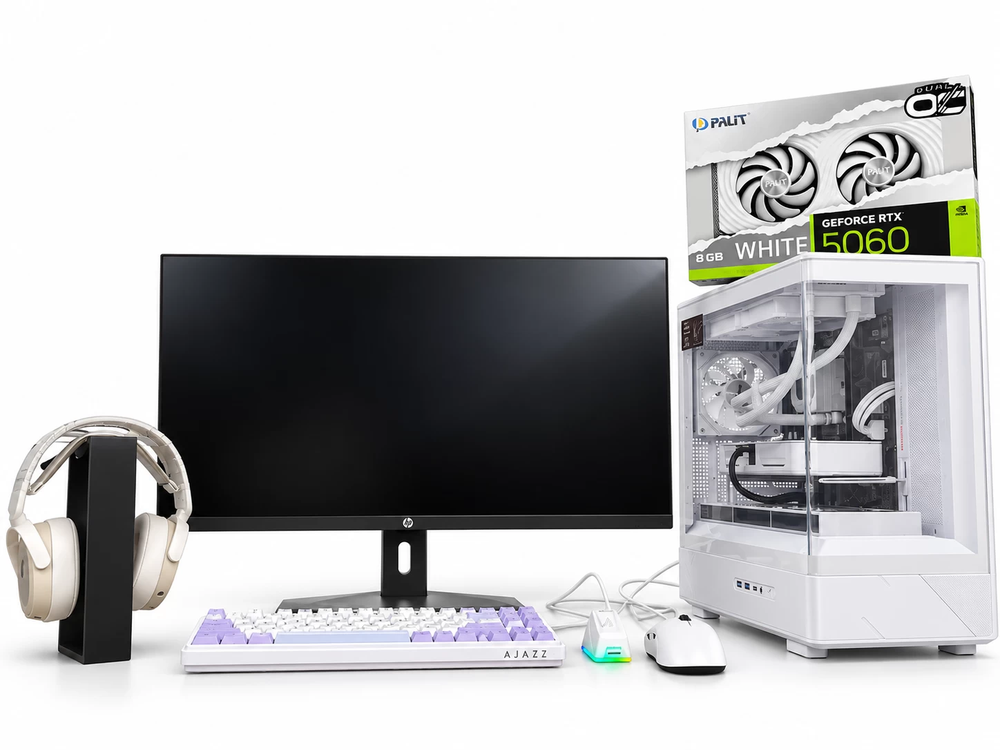 ИГРОВОЙ ПК с МОНИТОРОМ i5-12400F/B760M DDR4/Вод,охл FX240/8+8 = 16 DDR4/512 NVMe/RTX5060 8 Gb/D200 Wh/750W/27" ONVYX 240Hz/AK820/AJ159/AHM09