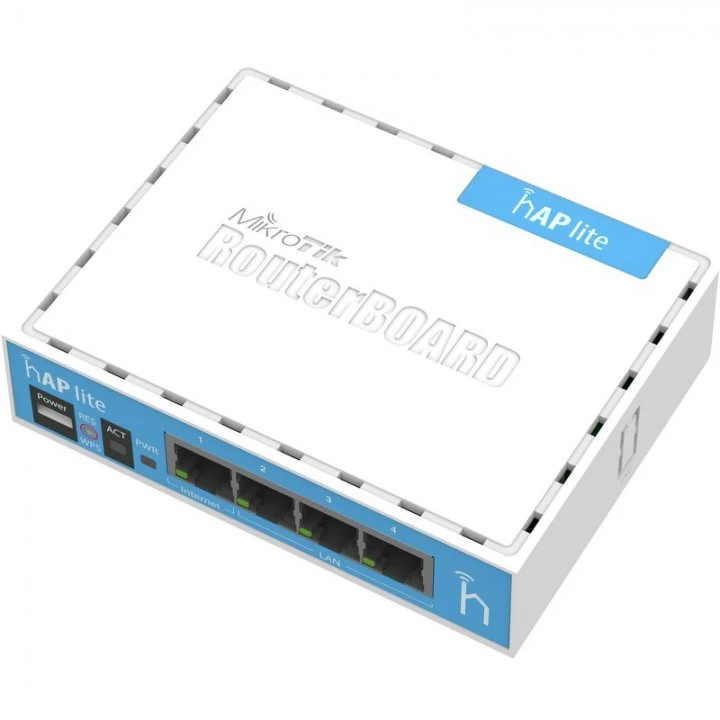 Беспроводной маршрутизатор Wi-Fi точка доступа MikroTik hAP lite,point/router,802.11 b/g/n (300),3+1 RJ45, [RB941-2nD]