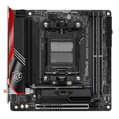 Мат.плата AMD ASRock B650E PG-ITX WIFI AM5 2xDDR5 2xSATA3 2xM.2 HDMI eDP M-ITX