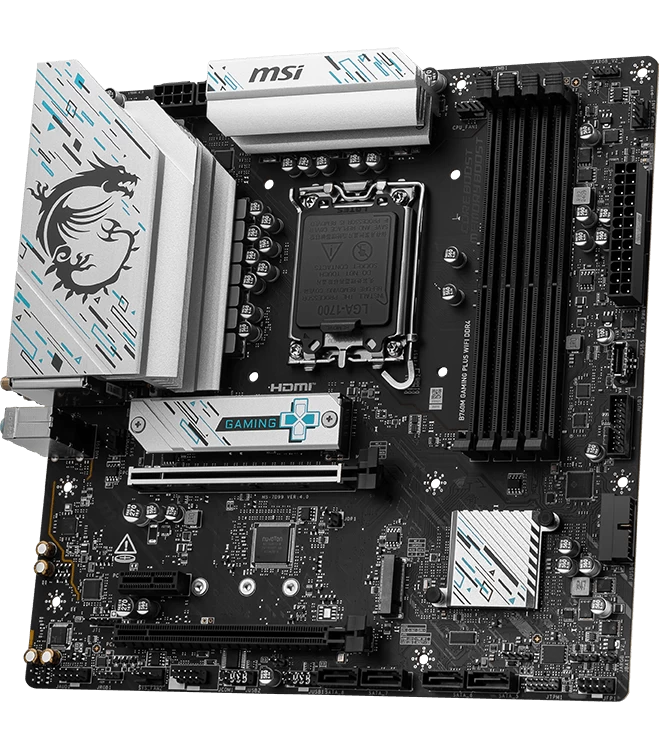 Мат.плата MSI B760M GAMING PLUS WIFI LGA1700 B760 4xDDR5 4xSATA3 RAID 2xM.2 2xHDMI 2xDP mATX