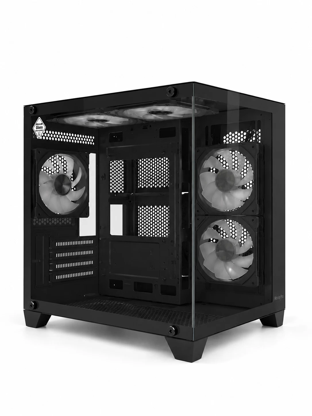 Компьютерный корпус, Huntkey, S900, Micro ATX/Mini-ITX, USB 1*3.0/2*2.0, HD-Audio+Mic, Кулер 5*12см ARGB, Высота процессорного кулера до 155 мм, Длина