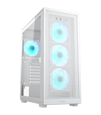 Корпус HEC Cougar MX220 RGB (White), ATX/Micro ATX/Mini ITX, USB 1*Type C/2*3.0, 4 Pole Headset Audio Jack, RGB Button, Кулер 4*12см ARGB, Высота проц