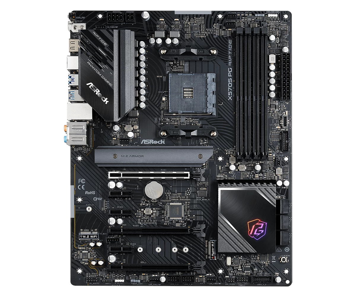 Мат.плата AMD ASRock X570S PG RIPTIDE AM4 4xDDR4 6xSATA3 2xM.2 HDMI ATX