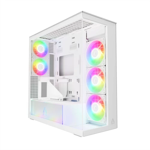 Компьютерный корпус Arctic Xtender VG White(Clear Glass), ACPCC00017A, 5 ARGB FAN, USB-C, 2xUSB-A, E-ATX