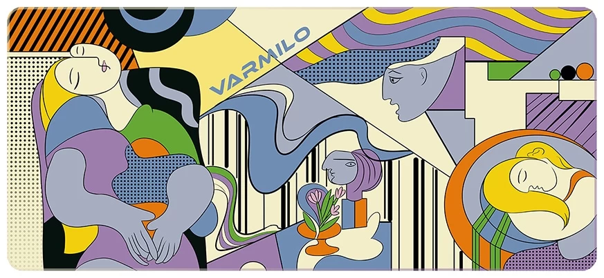 Коврик для компьютерной мыши, Varmilo, Picasso, Blue Period, ZDB079-01, 900х400х3 мм, Каучук, Ткань, Разноцветный