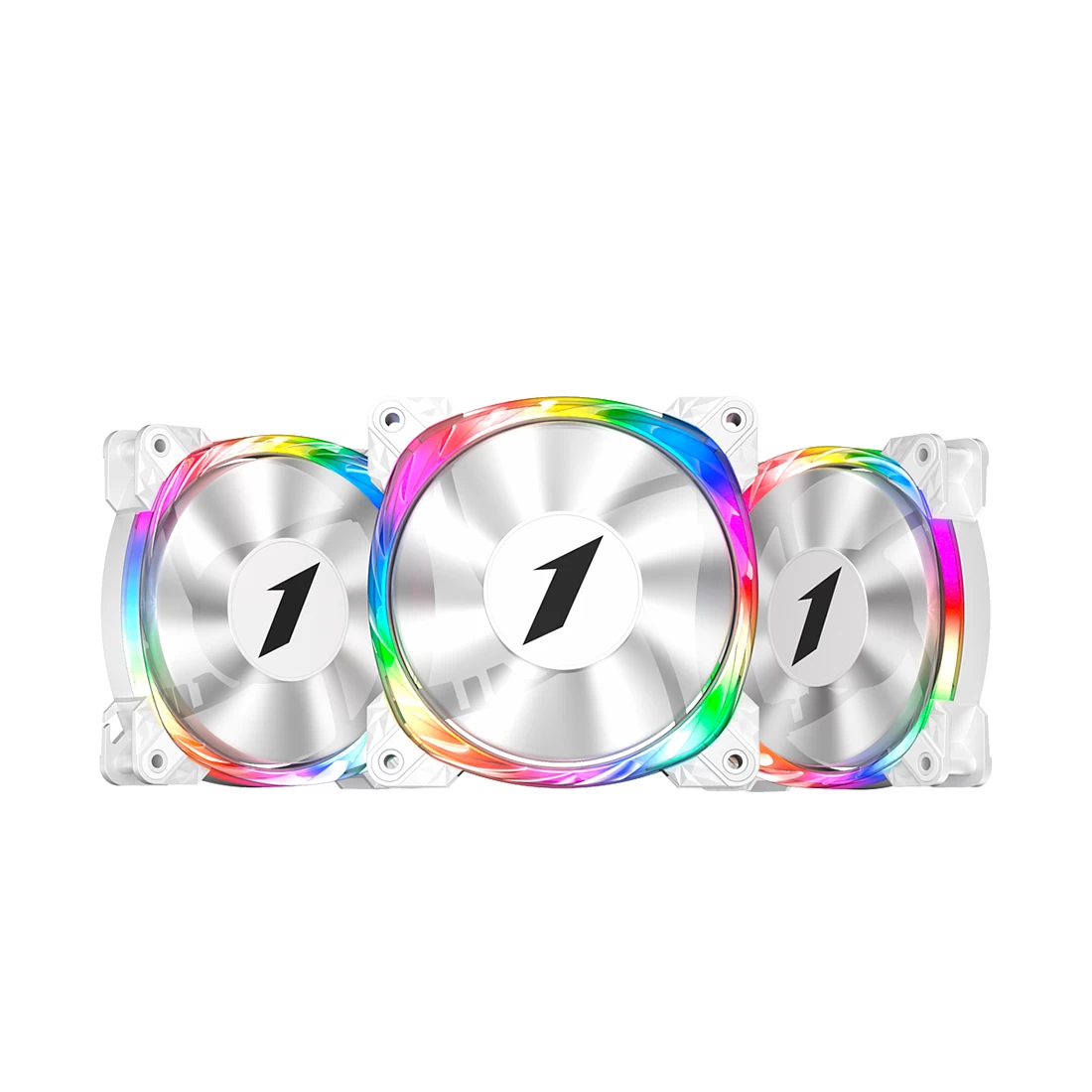 Комплект кулеров для кейса, 1STPLAYER, FIREMOON M3-W COMBO, M3-W COMBO PWM, БЕЛЫЙ 3х120мм, 1200 об/мин, 36.5CFM, 22.7 dB(A), 3-pin, 120*120*25 мм