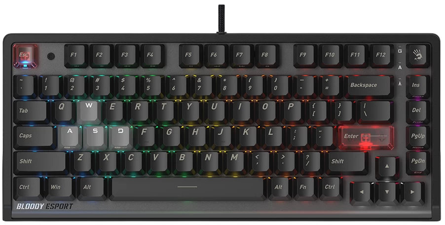 Клавиатура игровая Bloody LK70 Ash Black <Light Strike>