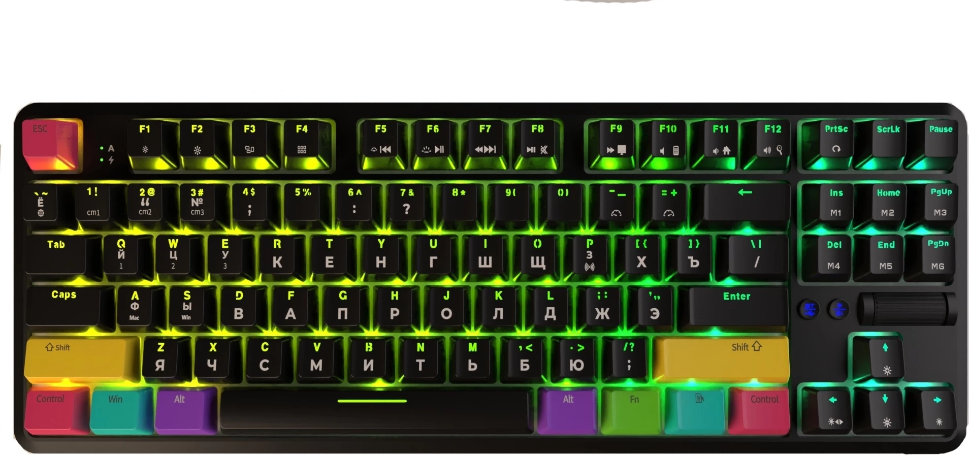 Клавиатура механика Ajazz K870t чёрная (красный свитч)