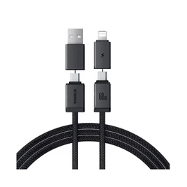 Интерфейсный кабель, Baseus, Versatile Two-for-Two (P10383000121-02), 60W, 2m, Черный