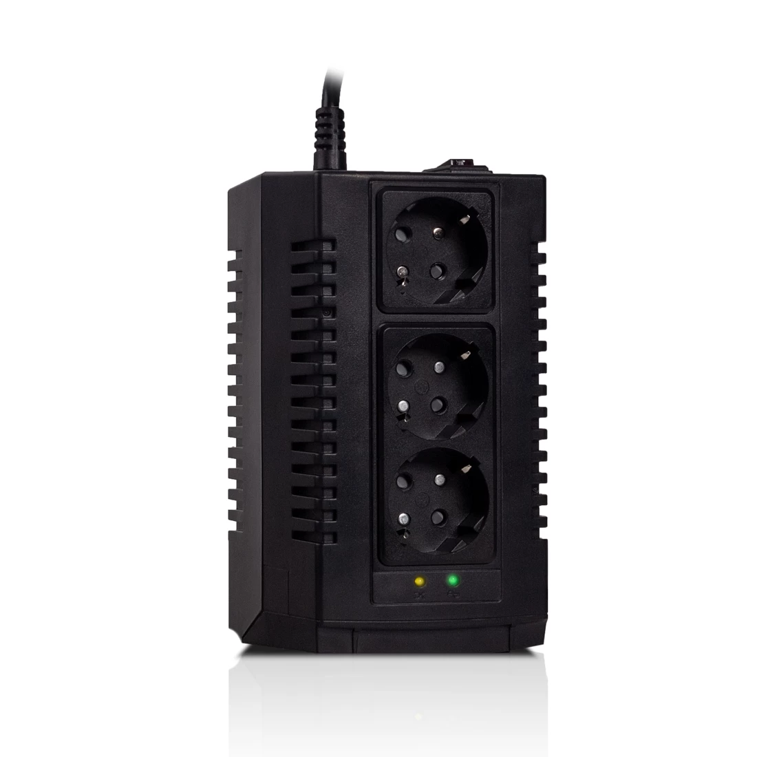 Стабилизатор (AVR), SVC, AVR-1500-S, Мощность 1500ВА/750Вт, Выходное напряжение: 220В +/-10%, LED-ин