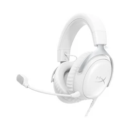 Гарнитура, HyperX, BS7C1AA, Cloud III - Gaming Headset (White), Микрофон съёмный гибкий, Динамики 53 мм, 150 мВт, 15-25000 гц, Блок управления звуком 