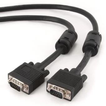 Кабель VGA Premium Cablexpert CC-PPVGA-10-B, 15M/15M, 3.0м, черн, тройной экран, феррит.кольца, паке