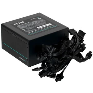 Блок питания, Deepcool, PF750 R-PF750D-HA0B-WDEU, 750W, ATX, APFC, 20+4 pin, 2*4+4pin, 6*Sata, 2*Molex, 2*PCI-E 6+2 pin, Вентилятор 12см, Кабель питан