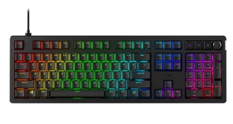 Клавиатура, HyperX, 7G7A3AA#ACB, Alloy Rise, Игровая, Механическая, HyperX Red switch, USB, Подсветка RGB, Размер: 455*142*49 мм., Анг/Рус, Чёрный