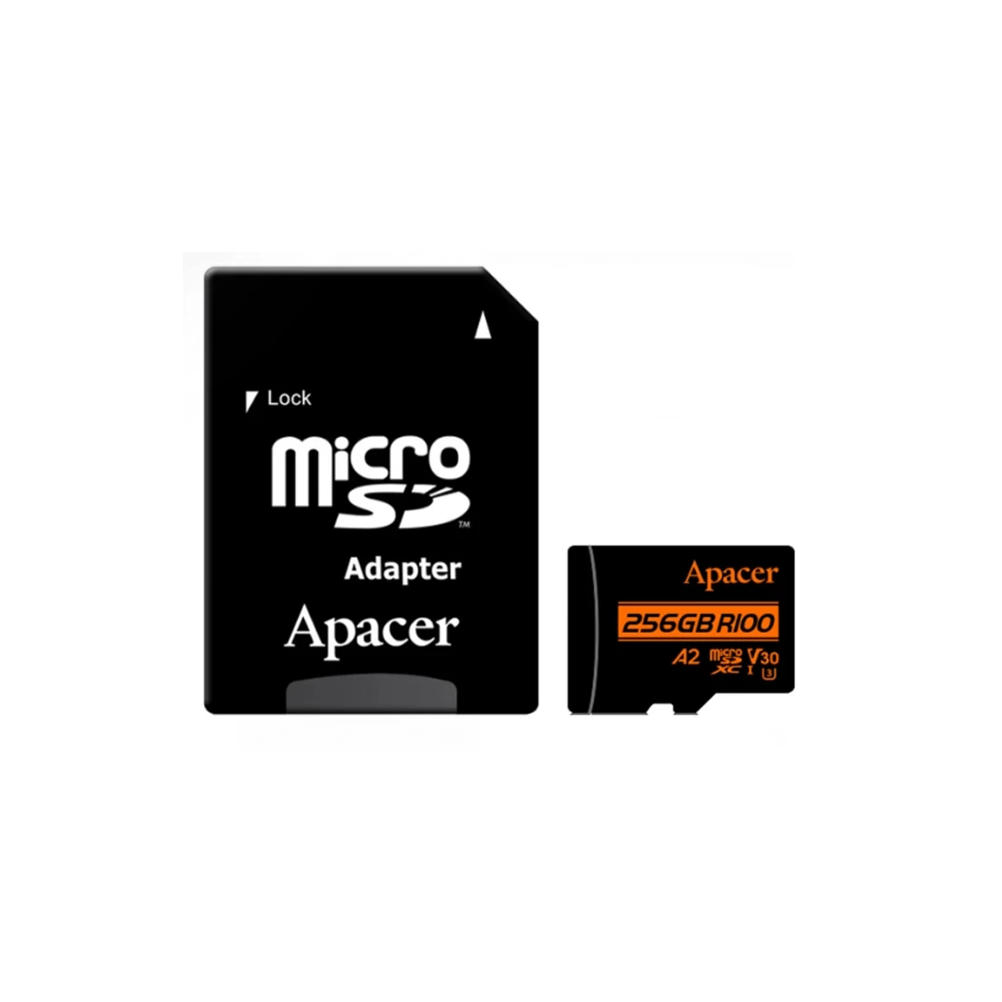 Карта памяти, Apacer, AP256GMCSX10U8-R, MicroSDXC 256GB, с адаптером SD