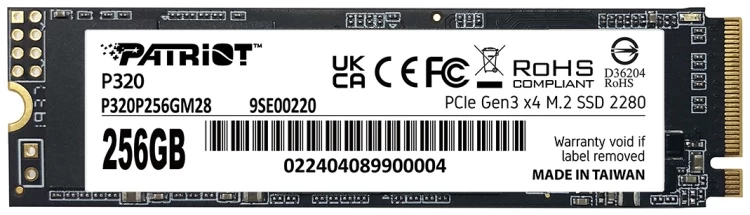 256 GB SSD PCIe Patriot P320, P320P256GM28, 256GB ,256 GB PCIe Gen3 x4
