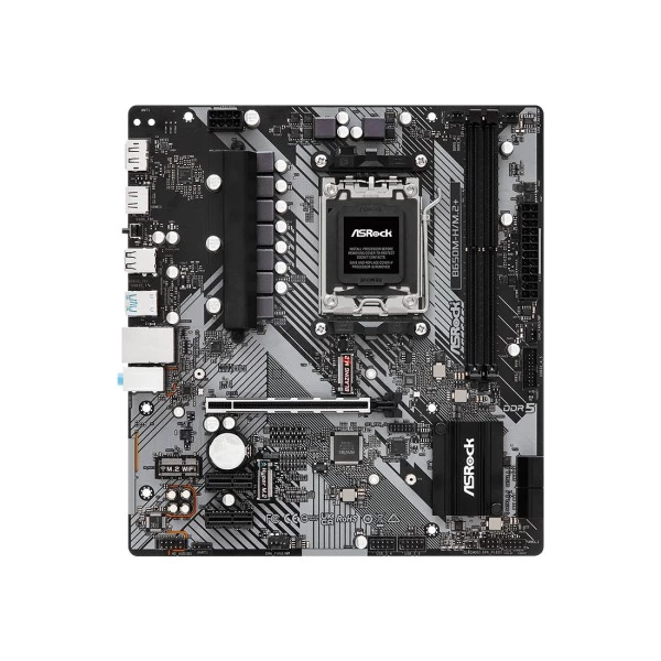 Мат.плата AMD ASRock, B650M-H/M.2+ WIFI , AM5, B650, 2xDDR5 6400+(OC), 4xSATA3, 2xM.2 (PCI-E 4.0x4), 1xHDMI, 1xDP, 1xPCI-Ex16, 2xPCI-Ex1, WiFi, mATX