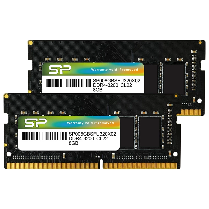 SODIMM DDR4 16GB 3200 MHz Silicon Power, SP016GBSFU320B02, DDR4, 16 GB ,SO-DIMM <3200MHz> CL22