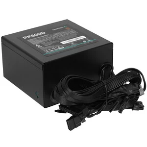 Блок питания, GamerStorm, PK600D R-PK600D-FA0B-WGEU, 600W, ATX, Bronze, 20+4 pin, 2*4+4pin, 6*Sata, 3*Molex, 4*PCI-E 6+2 pin, Вентилятор 12 см, Кабель