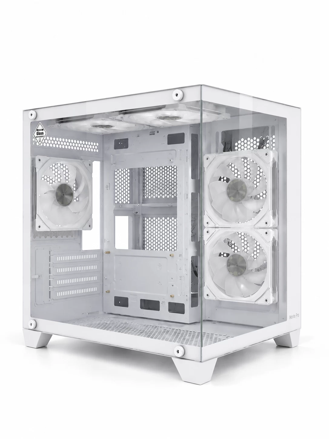 Компьютерный корпус, Huntkey, S900 White, Micro ATX/Mini-ITX, USB 1*3.0/2*2.0, HD-Audio+Mic, Кулер 5*12см ARGB, Высота процессорного кулера до 155 мм,