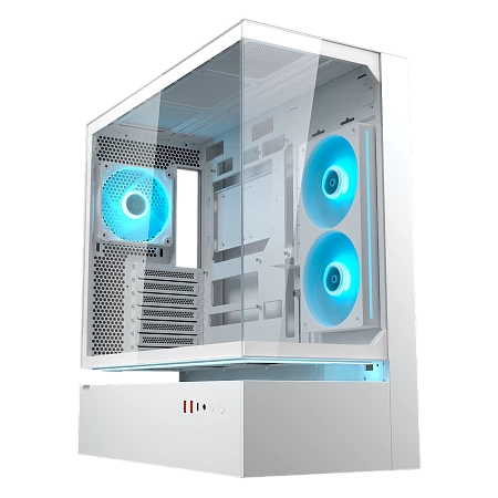 Корпус Cougar, CFV235 WH, E-ATX/CEB/ATX/Micro ATX, USB 1*Type C/2*3.0, 4 Pole Headset Audio, RGB button, Кулер 3*12см ARGB PWM, Высота процессорного к