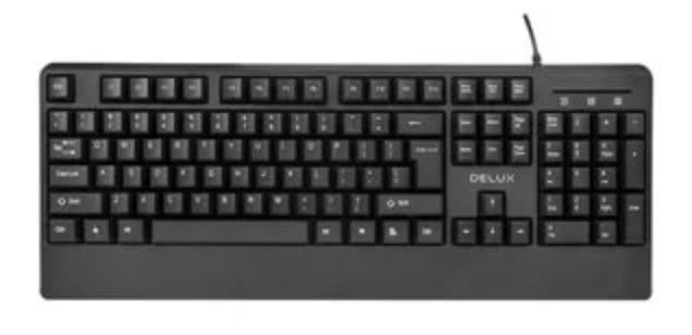 Клавиатура, Delux, DLK-6010UB, USB, Анг/Рус/Каз, Чёрный