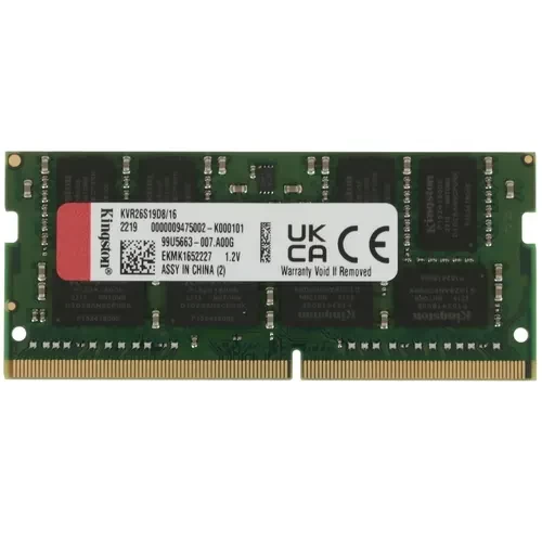 SODIMM DDR4 Kingston, KVR26S19D8/16 DDR4, 16GB, SO-DIMM <PC4-21300/2666MHz>