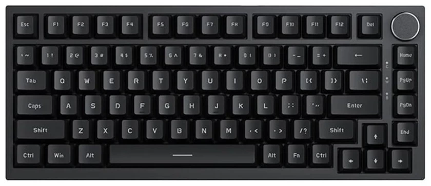 Клавиатура Ajazz, AK820/Black/RED, AK820, Игровая, Механическая, 75%, RED Switches, USB, Подсветка голубая/белая, Анг/Рус, Чёрный