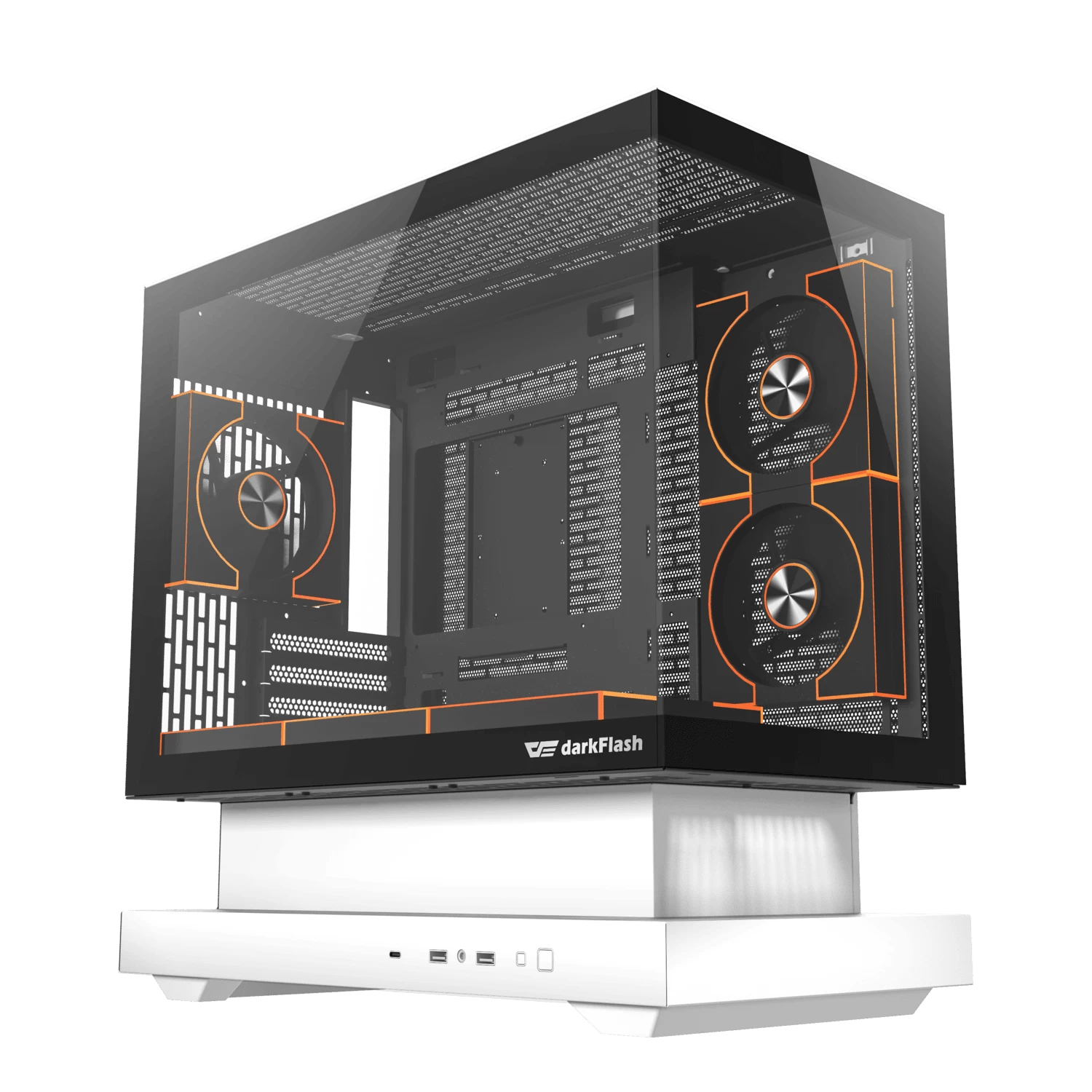 Корпус ПК без БП DarkFlash F1, White, 6xFan DM8 LINE ARGB, mATX