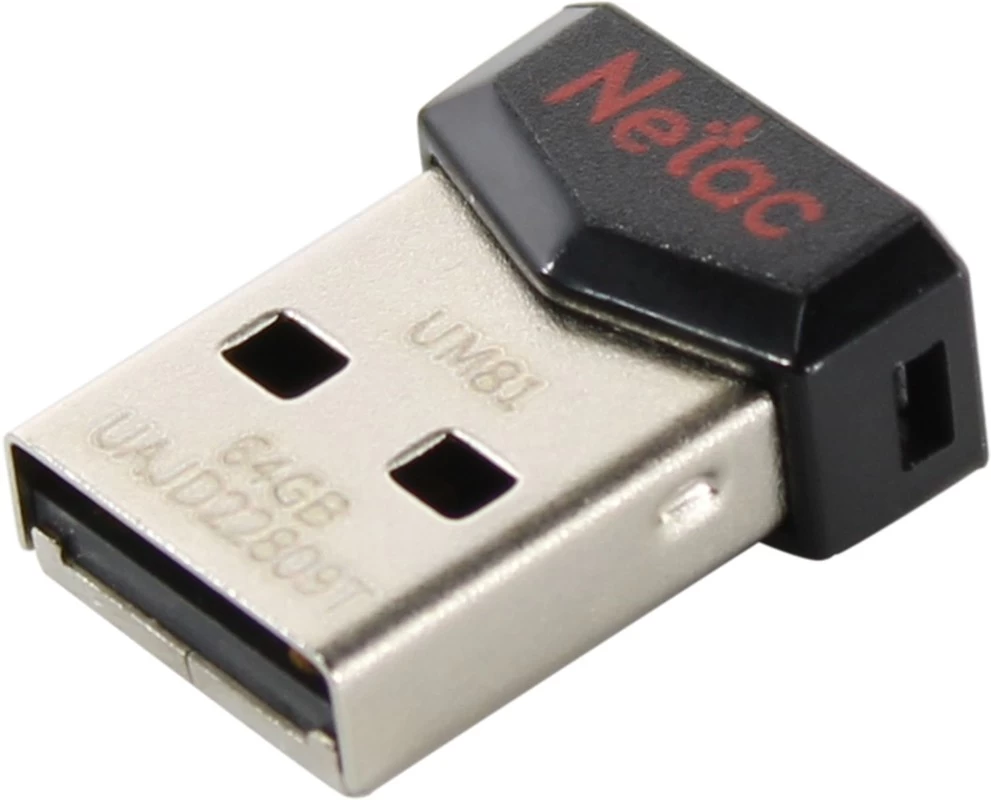 USB 2.0 64GB Netac, NT03UM81N-064G-20BK, 64GB, USB2.0 Чёрный
