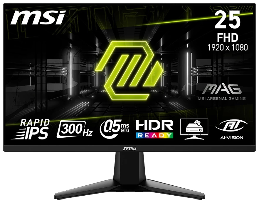 Игровой Монитор 24.5" MSI MAG255XF/ 300.0 Гц/ 1920x1080/ IPS/ 178 градусов/ матовое, антибликовое/ HDMI, DisplayPort 