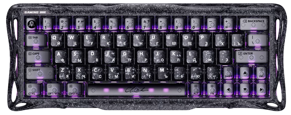 Клавиатура GravaStar Mercury V60 Pro, Cyber Frost Black, Magnetic Switch, 64 keys EN/RU, USB cable/ GS V60 PRO_CF_BLK_RU