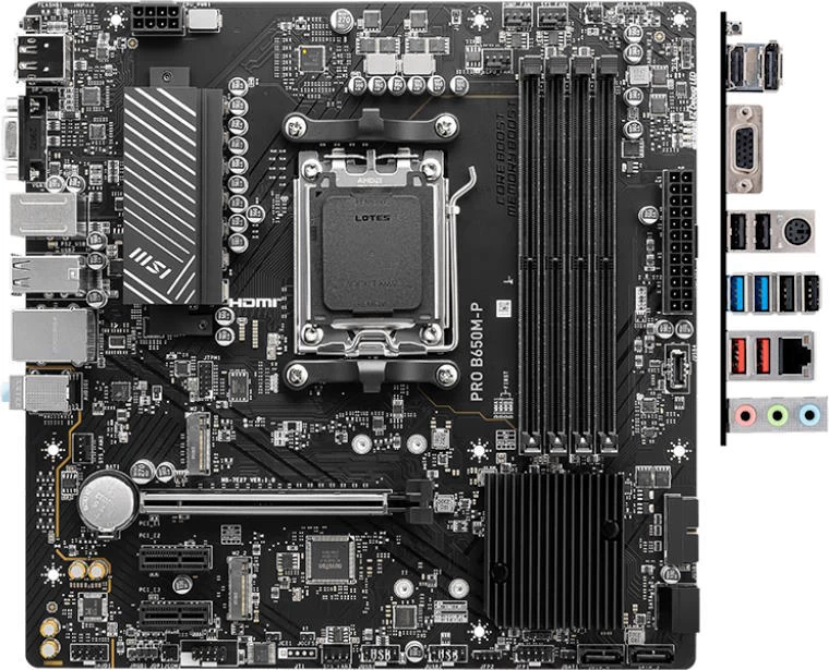 Мат.плата AMD MSI PRO B650M-P AM5 4xDDR5 4xSATA3 RAID 2xM.2 HDMI DP mATX