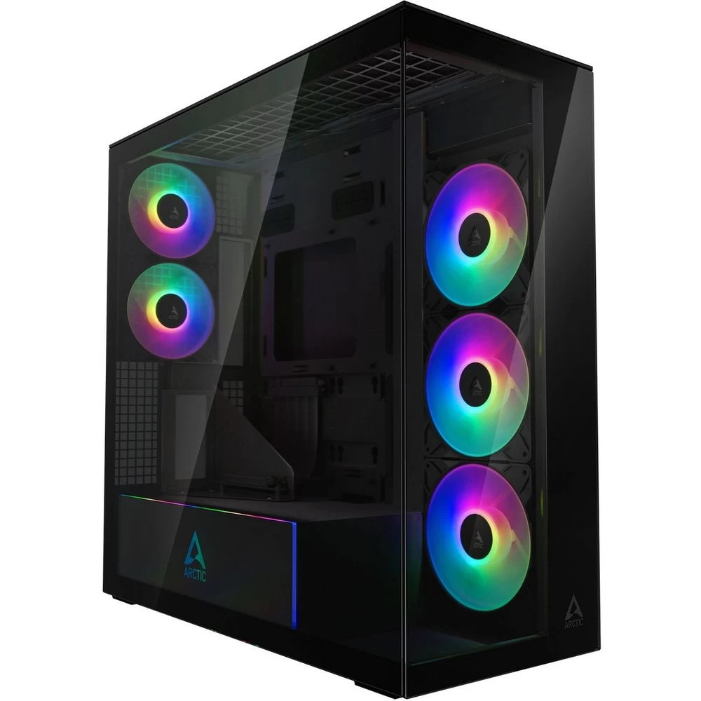 Компьютерный корпус Arctic Xtender VG Black(Mirror Glass), ACPCC00019A, 5 ARGB FAN, USB-C, 2xUSB-A, E-ATX