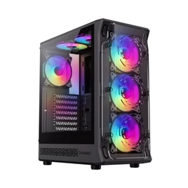 Корпус Gamemax, Starlight 2 AW White, 12380500002, Mid Tower, ATX/M-ATX/M-ITX/E-ATX, USB2.0*2 / USB3.0*1 / Type-C*1 / HD-Audio, Кулер 6*12см ARGB, Выс