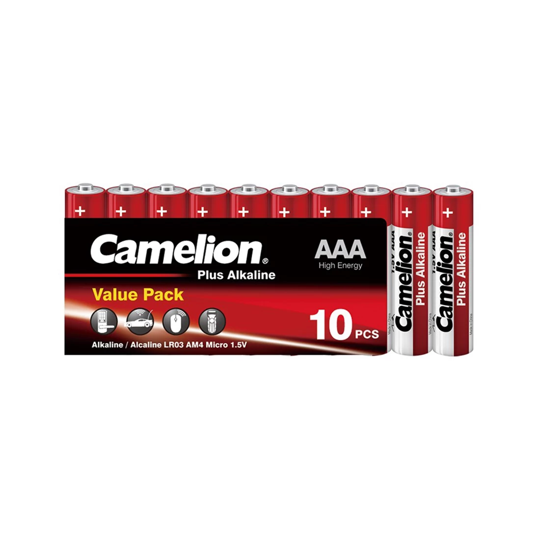 Батарейка, CAMELION, LR03-SP10-DA, Plus Alkaline, AAA, 1,5V, 1250 mAh, 10 шт,, Плёнка