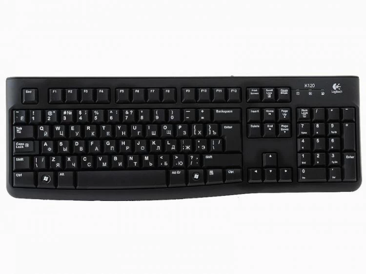 Клавиатура, Logitech K120, USB, ОЕМ, Black 920-002522